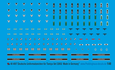 Peddinghaus-Decals 1/48 4007 german uniform insignia for Tamiya Set 32602