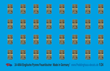 Peddinghaus-Decals 1/24 4054 English Pyrene Feuerlöscher