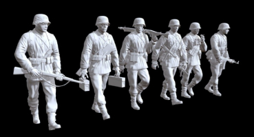 Peddinghaus 3 D Druck 1:87 87F052 6 Soldiers of the Waffen SS walking