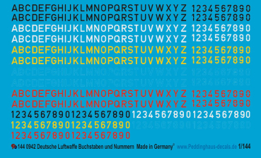 Peddinghaus-Decals 1:144 0942 german airforce letters