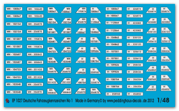Peddinghaus-Decals 1/48 1027 german number plates