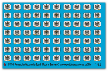 Peddinghaus-Decals 1:32 1148 German Reichsbahneagle 1 Epoche Spur I  Wagoneagle