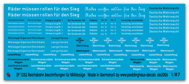Peddinghaus-Decals 1:87  1252  markings for german military trains