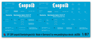 Peddinghaus-Decals 1:87  1289  markings for Leopold railroadgun