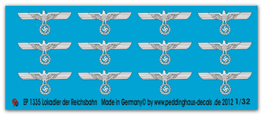 Peddinghaus-Decals 1:32 1335 Steamer eagles Reichsbahn white