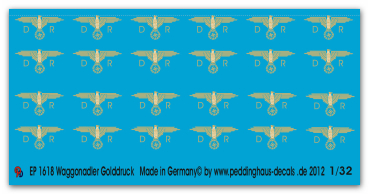 Peddinghaus-Decals 1:32 1618 Reichsbahn golden wagooneagle