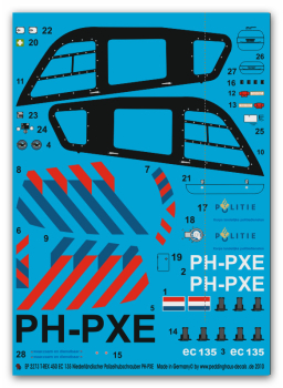 Peddinghaus-Decals 1:14 2273 EC 135 Dutch Police Helicopter PH-PXE