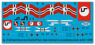 Peddinghaus-Decals 1:200 2639 Battleschip Tirpitz markings