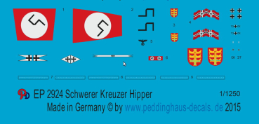 Peddinghaus-Decals 1:12502924 Markings for the heavy crusier Hipper