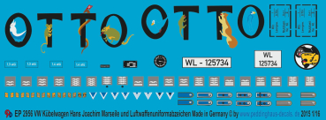 Peddinghaus-Decals 1:16  2596 marking for VW Kügelwagen of Hans Joachim Marseile and german airforce insignia