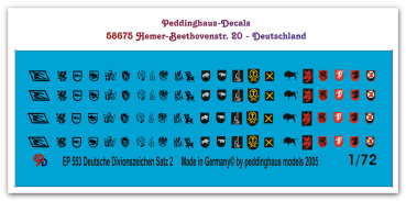 Peddinghaus-Decals 1:72 0553  German divisonal markings No 2