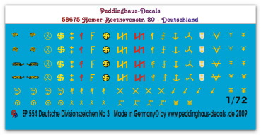 Peddinghaus-Decals 1:72 0554 German divisonal markings No 3