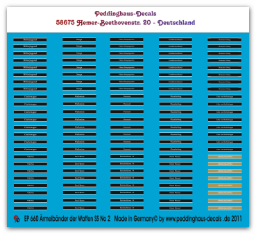 Peddinghaus-Decals 1:35  0660  Cufftitles of the Waffen SS and Wehrmacht