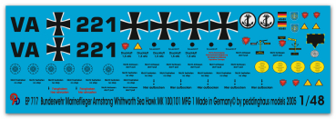 Peddinghaus-Decals 1/48 0717 Markings for german Bundesmarine Sea Hawk