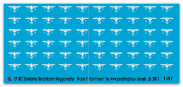 Peddinghaus-Decals 1:87 0880  german Reichsbahn Waggoneagles white print